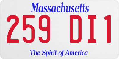 MA license plate 259DI1