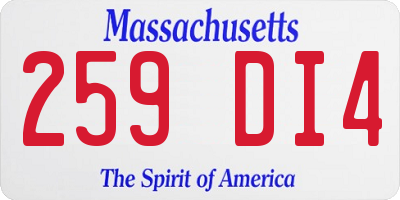MA license plate 259DI4