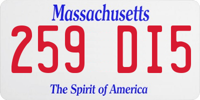 MA license plate 259DI5