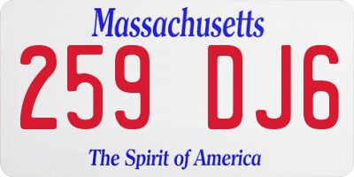 MA license plate 259DJ6