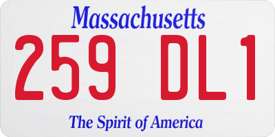 MA license plate 259DL1