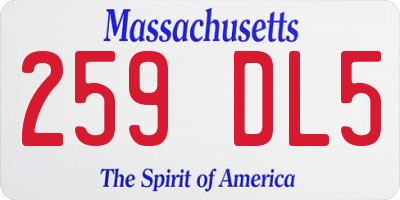MA license plate 259DL5