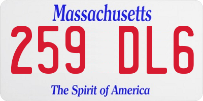 MA license plate 259DL6