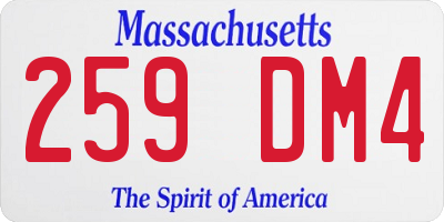 MA license plate 259DM4