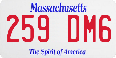 MA license plate 259DM6