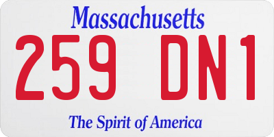 MA license plate 259DN1
