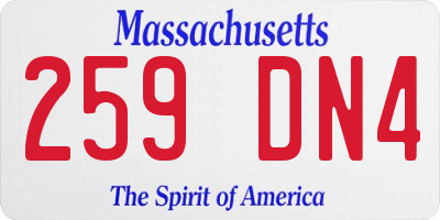 MA license plate 259DN4
