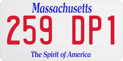 MA license plate 259DP1
