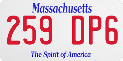 MA license plate 259DP6