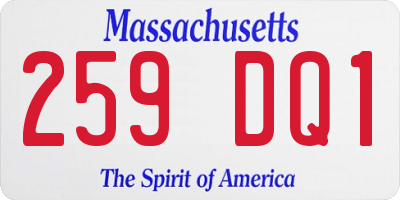 MA license plate 259DQ1