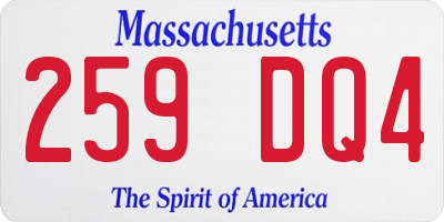 MA license plate 259DQ4