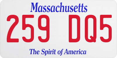 MA license plate 259DQ5