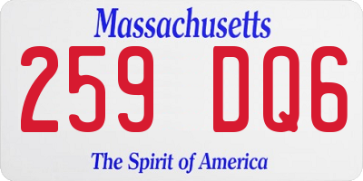 MA license plate 259DQ6