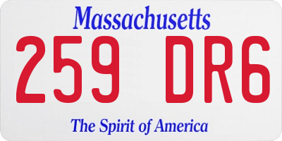 MA license plate 259DR6