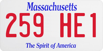 MA license plate 259HE1