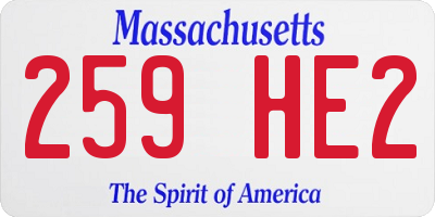 MA license plate 259HE2