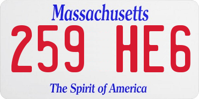 MA license plate 259HE6