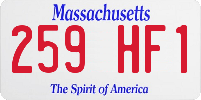 MA license plate 259HF1