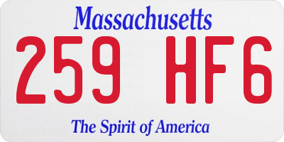 MA license plate 259HF6