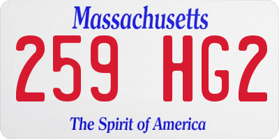MA license plate 259HG2