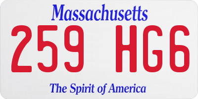 MA license plate 259HG6