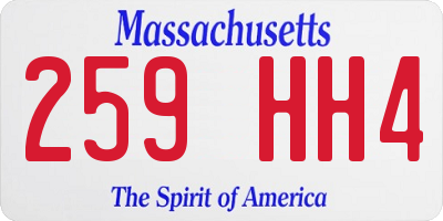 MA license plate 259HH4
