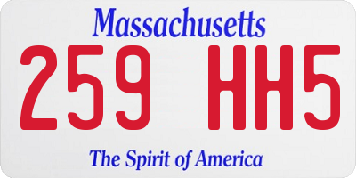 MA license plate 259HH5