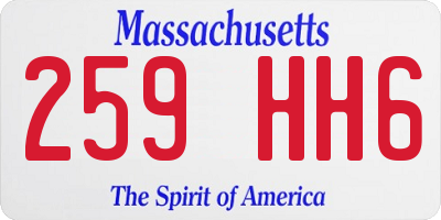 MA license plate 259HH6