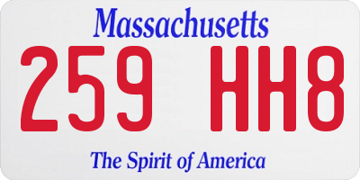 MA license plate 259HH8