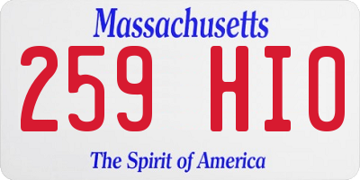 MA license plate 259HI0