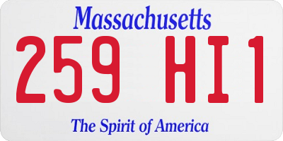 MA license plate 259HI1
