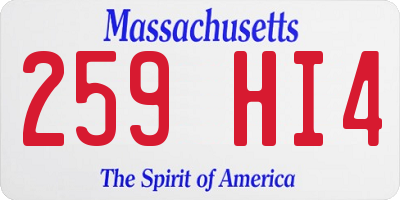 MA license plate 259HI4