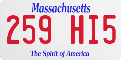 MA license plate 259HI5