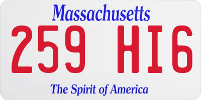 MA license plate 259HI6