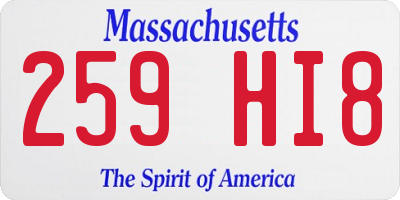 MA license plate 259HI8