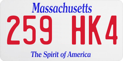 MA license plate 259HK4