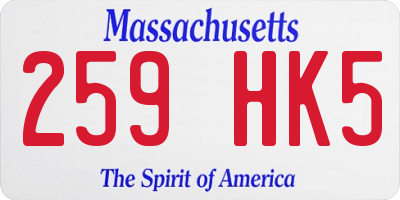 MA license plate 259HK5