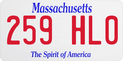 MA license plate 259HL0