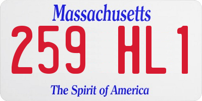 MA license plate 259HL1