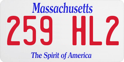 MA license plate 259HL2