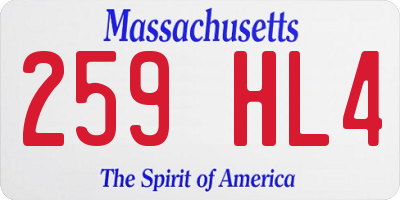 MA license plate 259HL4