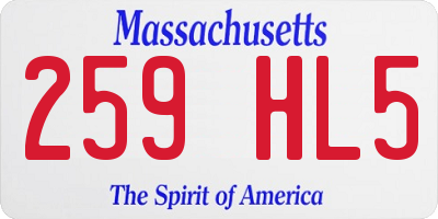 MA license plate 259HL5