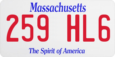 MA license plate 259HL6