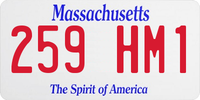 MA license plate 259HM1