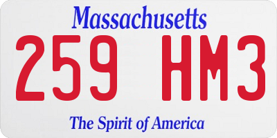 MA license plate 259HM3