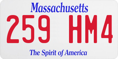 MA license plate 259HM4