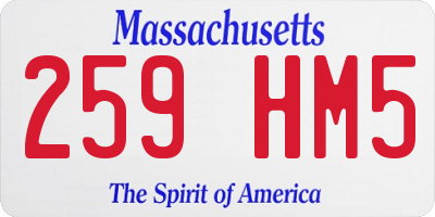 MA license plate 259HM5