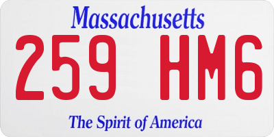 MA license plate 259HM6