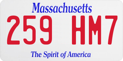MA license plate 259HM7