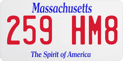 MA license plate 259HM8